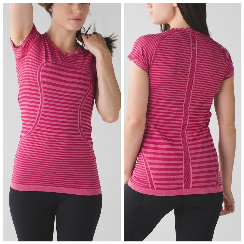 Lululemon Swiftly Tech Short Sleeve Crew Heathered Berry Rumble